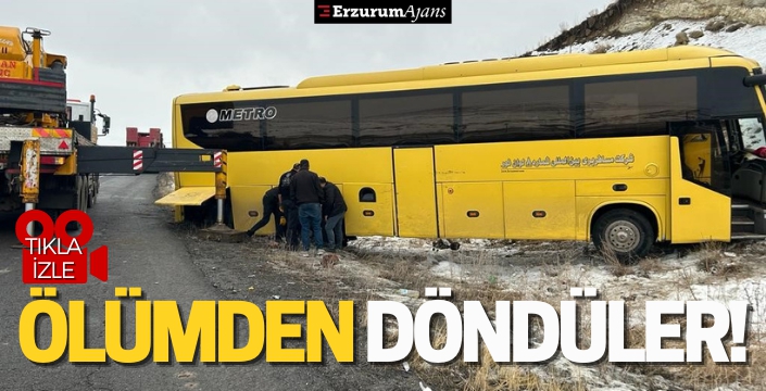 İran otobüsü yoldan çıktı. Yolcular büyük tehlike atlattı