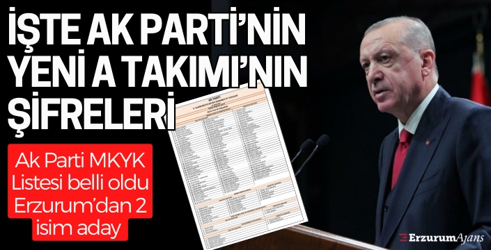 İşte AK Parti'de MKYK listesi! Erzurumlu iki isim aday