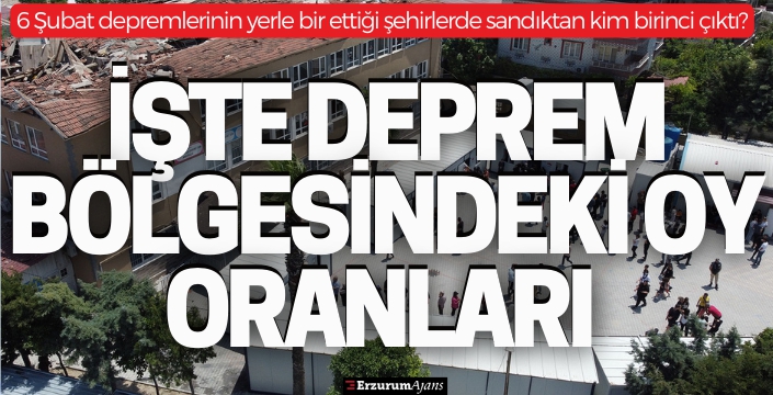 İŞTE DEPREM BÖLGESİNDEKİ OY ORANLARI 