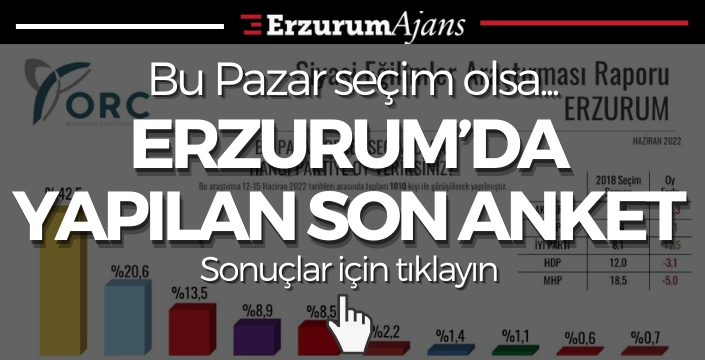 İşte Erzurum'da yapılan anketin sonuçları
