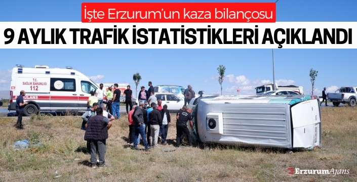 İşte Erzurum'un 9 aylık trafik kazası bilançosu