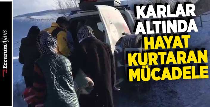 Karla mücadele ekipleri acil hasta için seferber oldu