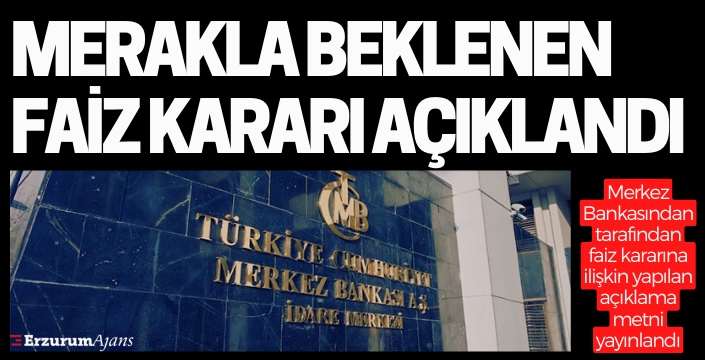 Merkez Bankası faiz kararını açıkladı!