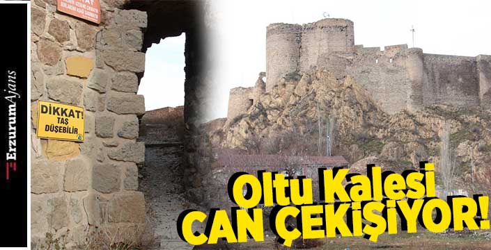 Oltu kalesi gövdesinde yarıklar oluştu