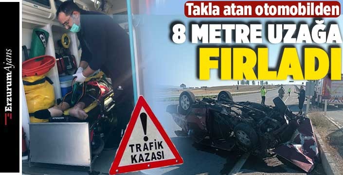Otomobil 5 takla attı!