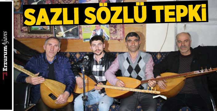 Saldırıya sazlarıyla tepki gösterdiler