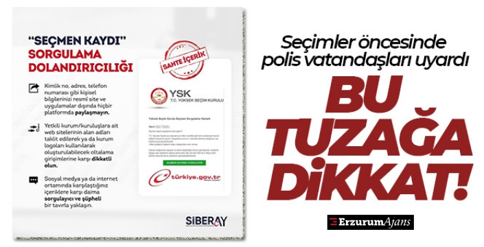 'Seçmen kaydınızı sorgulayın' linkiyle dolandırıcılığa dikkat!