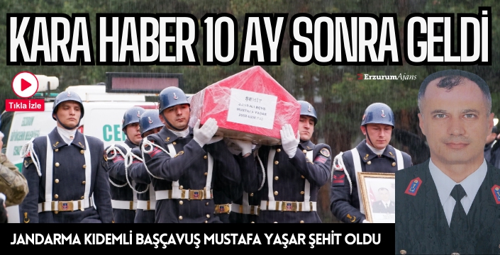Şehit Jandarma Başçavuş Mustafa Yaşar memleketine gönderildi