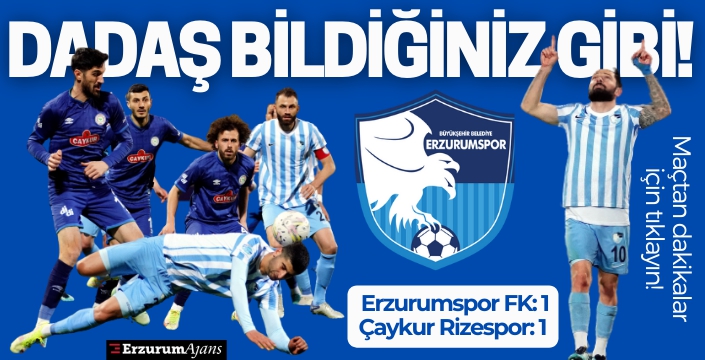 Spor Toto 1. Lig: Erzurumspor FK: 1 - Çaykur Rizespor: 1