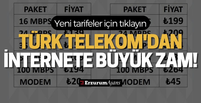 Türk Telekom'dan internet tarifelerine büyük zam! İşte 1 Ekim'den geçerli olacak fiyatlar...