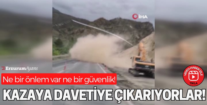 Uzundere yolunda tehlikeli anlar